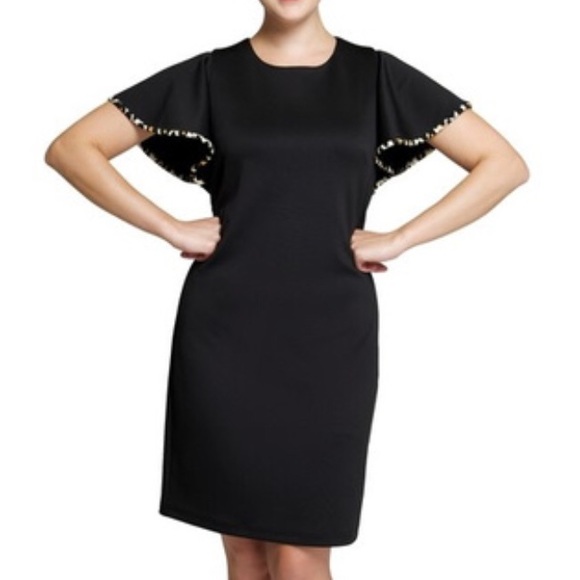 NWT Alessandra Belle Black Dress w Flutter Sleeve - Picture 1 of 5
